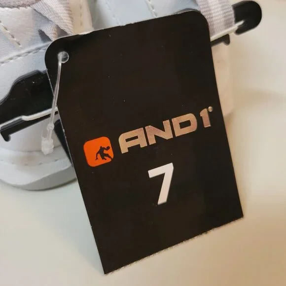 NEW AND1 Boys Court High Top Basketball Sneakers - White Shoes - Picture 10 of 11